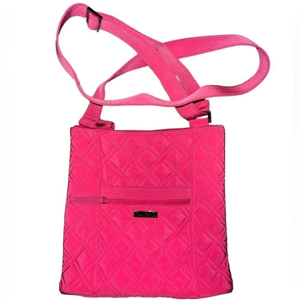 Vera Bradley Bubblegum Pink Microfiber Hipster Crossbody Bag Reitred NWOT